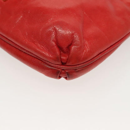Miu Miu Zip Wristlet Pouch Leather, RED, LEATHER, Clutche & pouche