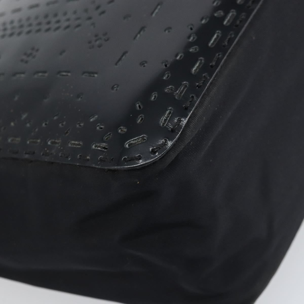 Prada Vintage Tote Tessuto with Leather, BLACK, PATENT_LEATHER, Tote bag