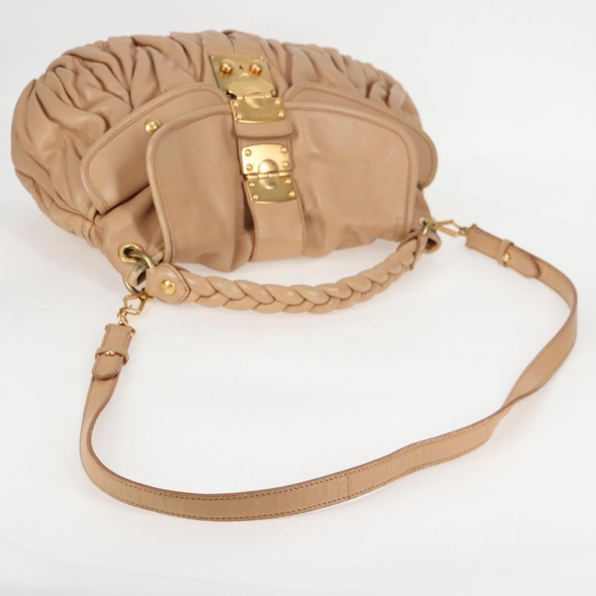 Miu Miu Coffer Convertible Hobo Matelasse Leather, BEIGE, LEATHER, Handbag