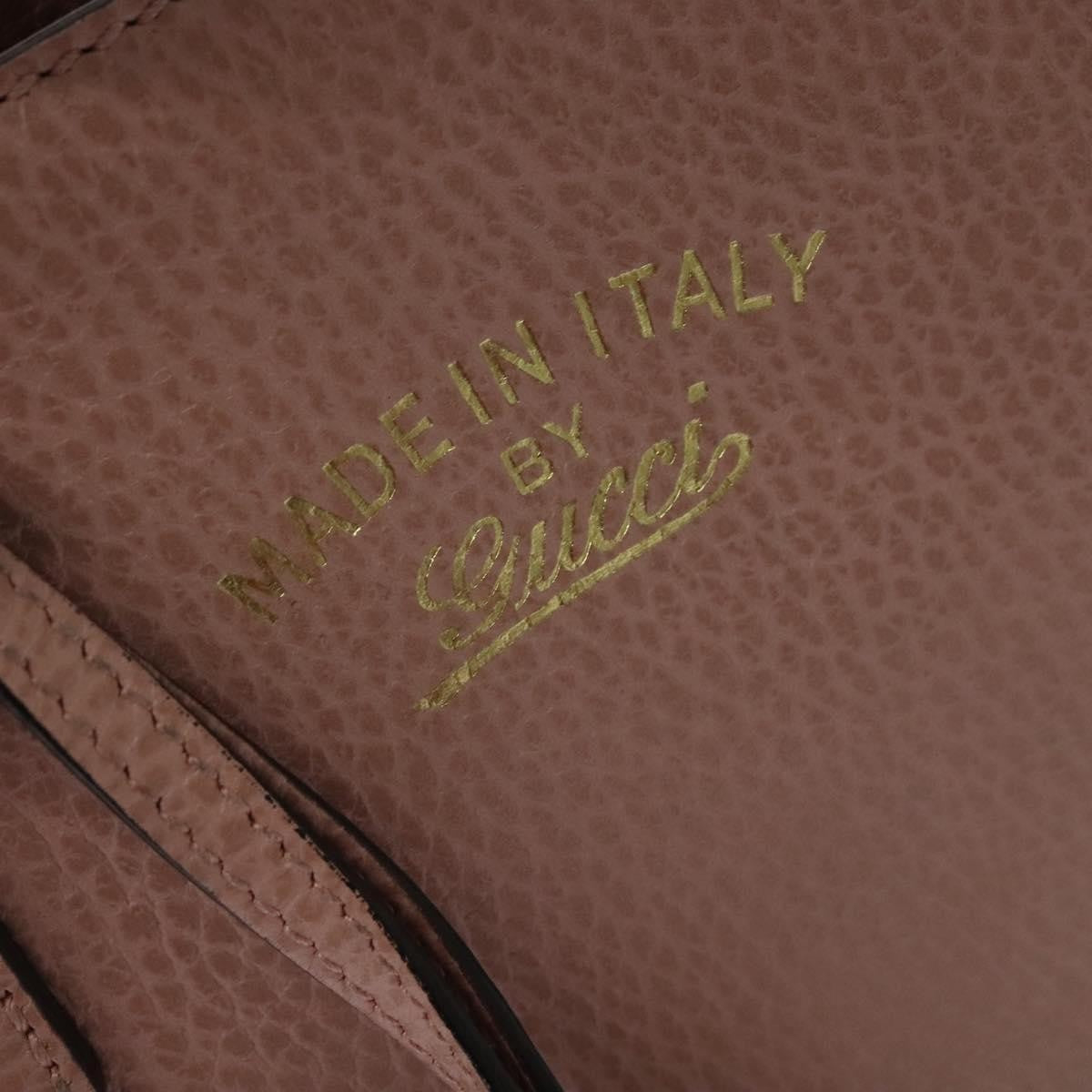 Gucci Swing Crossbody Bag Pebbled Leather, PINK, LEATHER, Crossbody bag