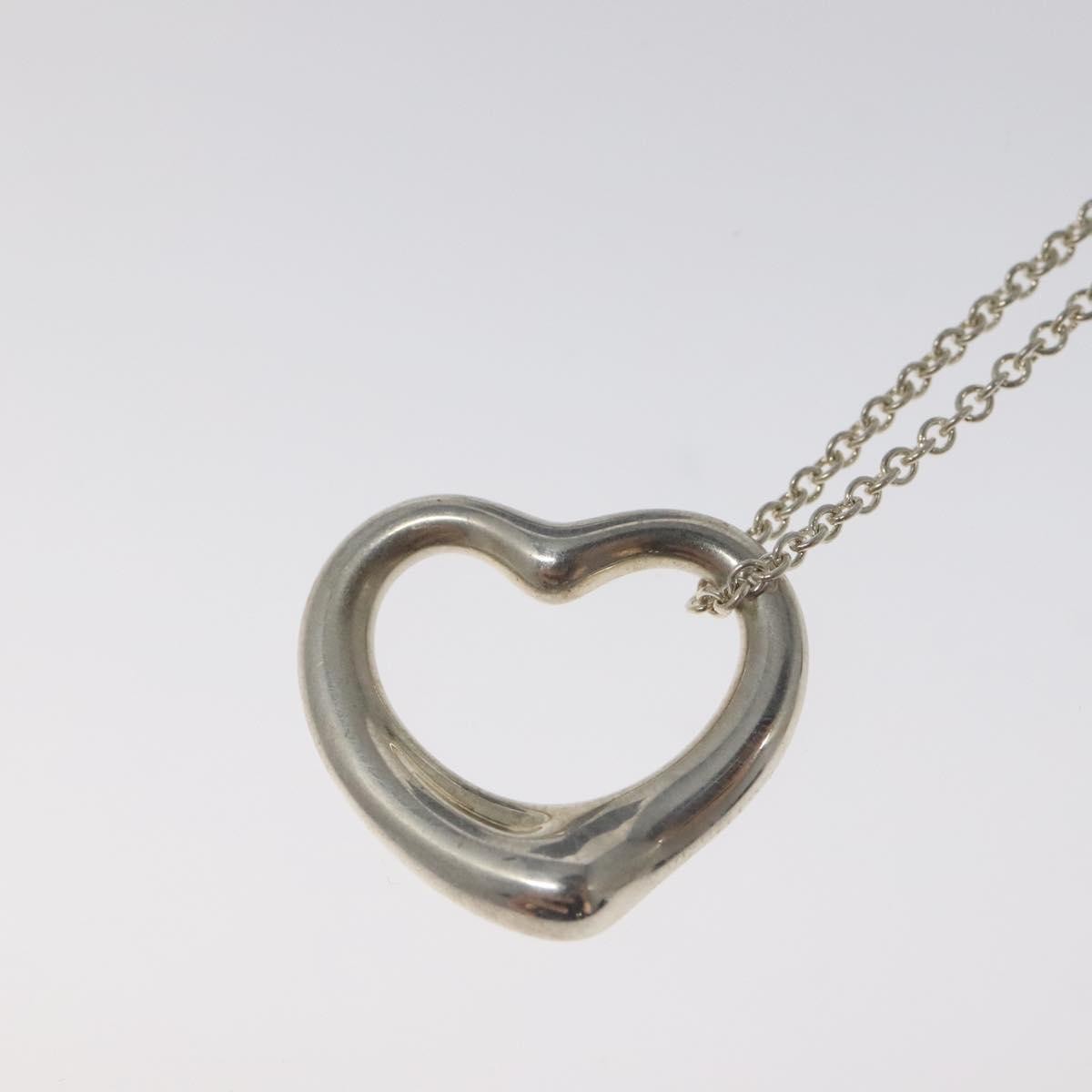 Tiffany & Co. Elsa Peretti Open Heart Pendant Necklace Sterling Silver, SILVER, SILVER, Necklace