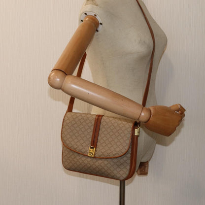 Celine Macadam Shoulder Bag Canvas, BEIGE, CANVAS, Shoulder bag