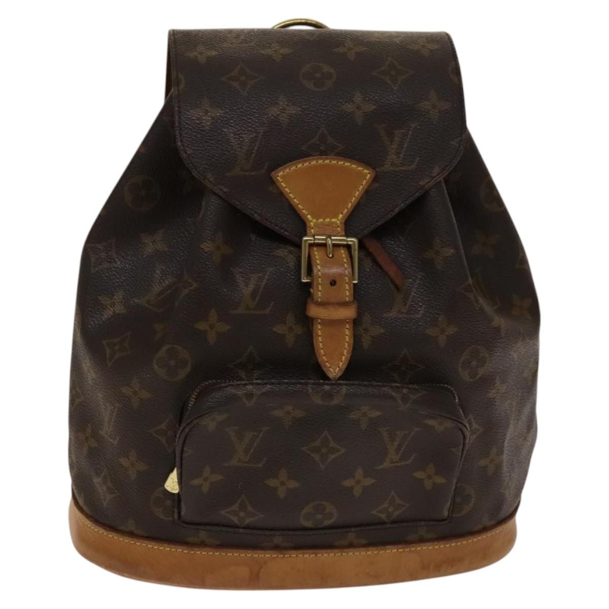 Louis Vuitton Vintage Montsouris Backpack Monogram Canvas, BROWN, CANVAS, Backpack