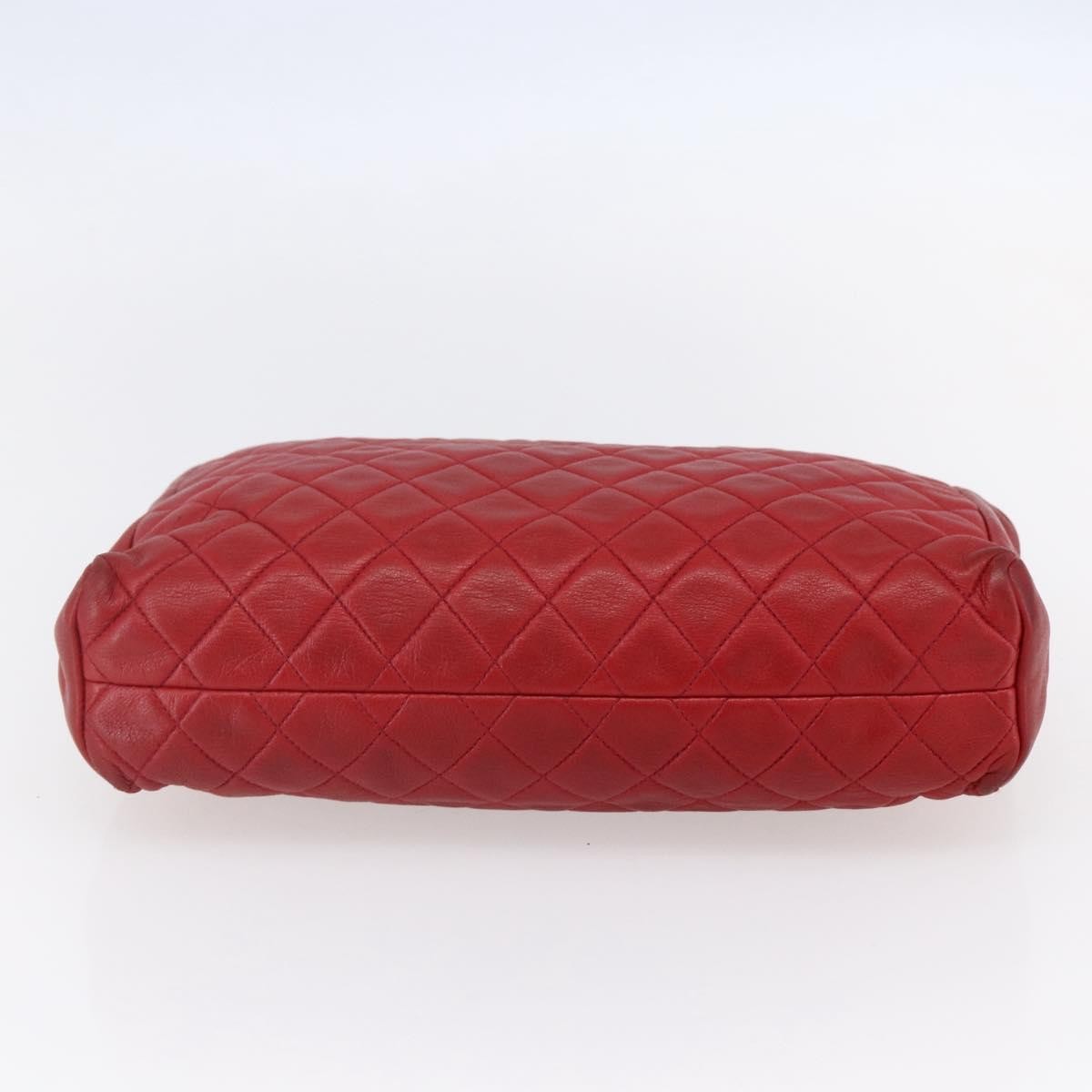 Chanel Vintage Shopping Tote Quilted Lambskin, RED, LEATHER, Tote bag