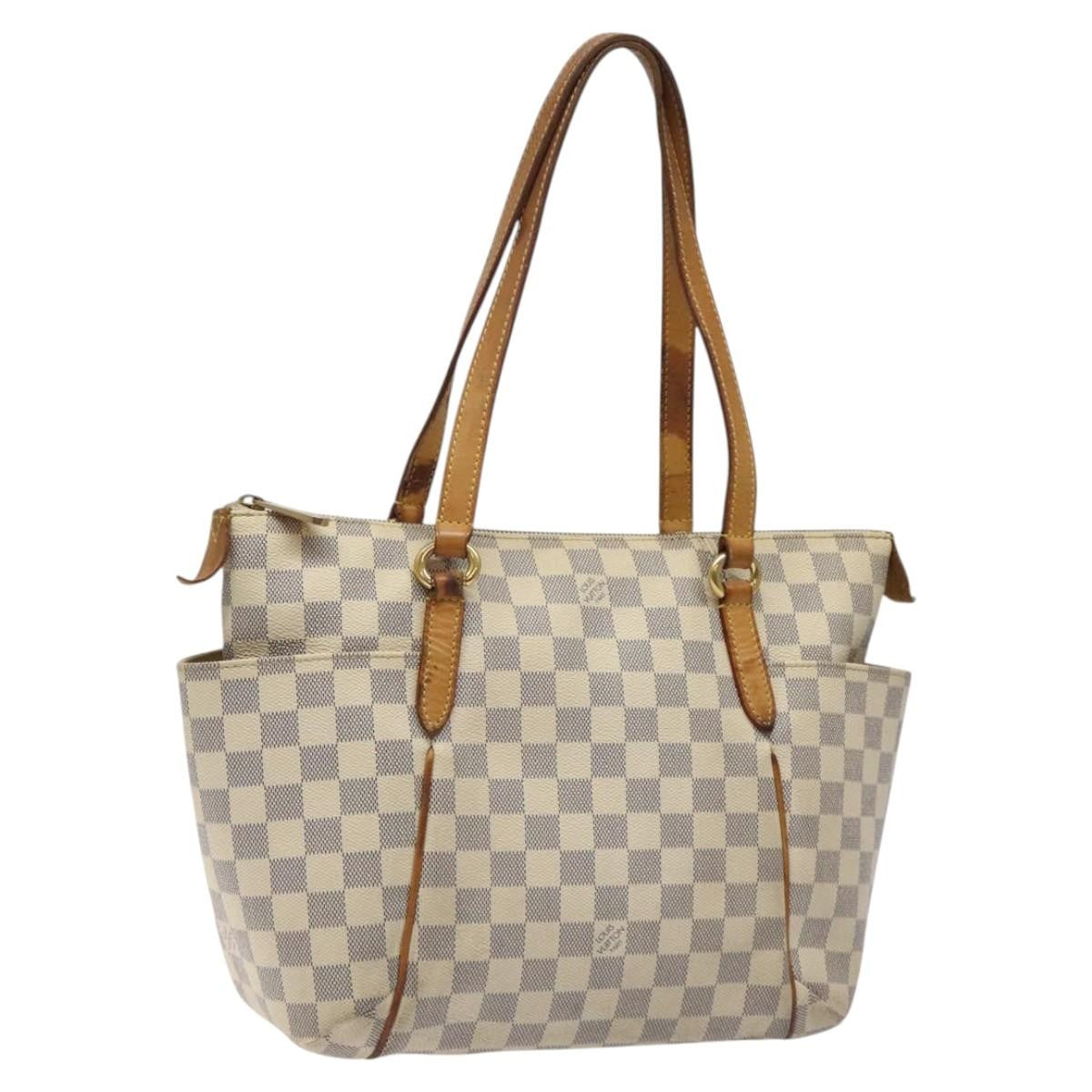 Louis Vuitton Totally Handbag Damier, WHITE, CANVAS, Handbag