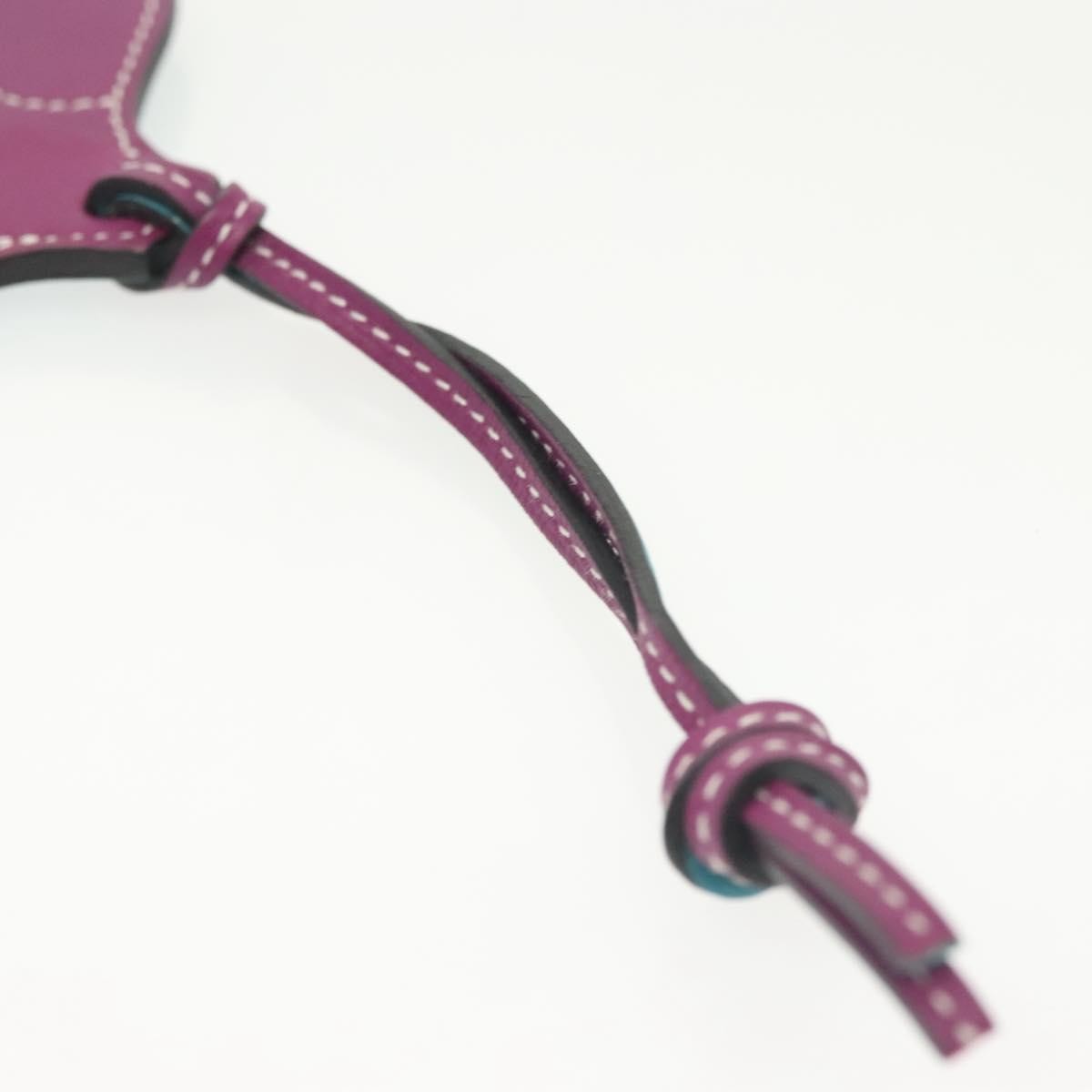 Hermes Paddock Selle Bag Charm Leather, PURPLE, LEATHER, Charms and Keychains