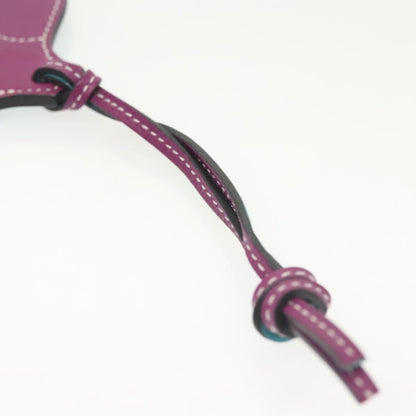 Hermes Paddock Selle Bag Charm Leather, PURPLE, LEATHER, Charms and Keychains