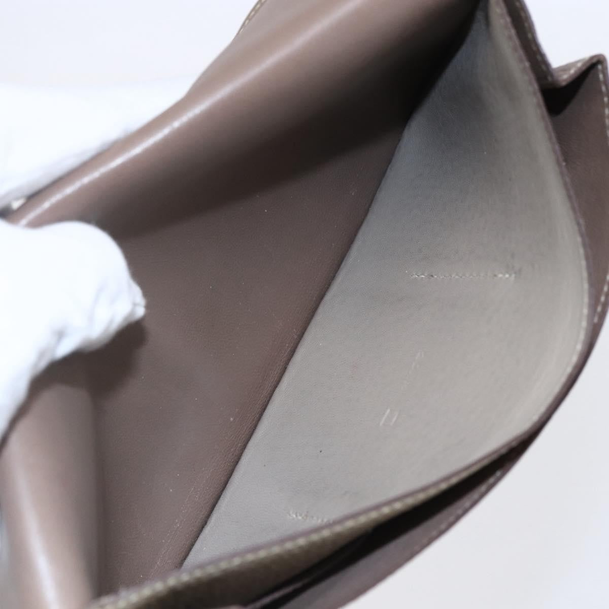 Hermes Dogon Duo Combined Wallet Leather, GRAY, LEATHER, Wallets