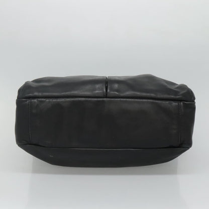 Prada Vintage Zip Handbag Tessuto, BLACK, LEATHER, Handbag