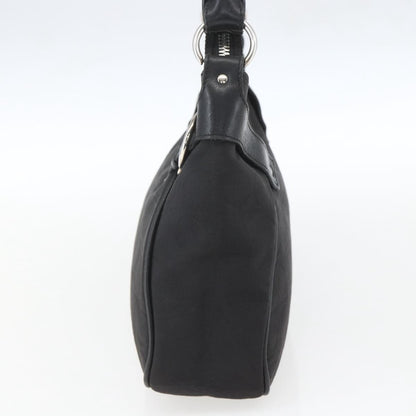 Salvatore Ferragamo Gancini Shoulder Bag Canvas, BLACK, CANVAS, Shoulder bag