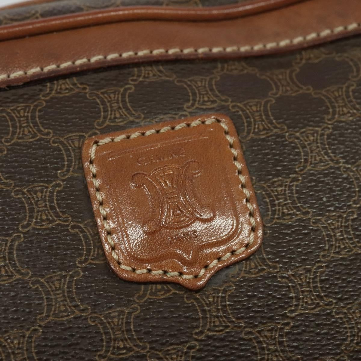 Celine Vintage Macadam Shoulder Bag Canvas, BROWN, PVC, Shoulder bag