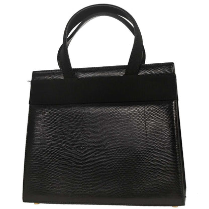 Salvatore Ferragamo Convertible Vara Bow Tote Leather, BLACK, LEATHER, Handbag