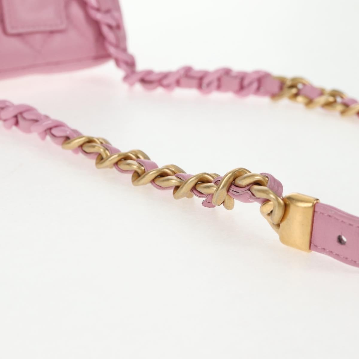 Chanel Flat CC Crossbody Bag Leather, PINK, LEATHER, Crossbody bag