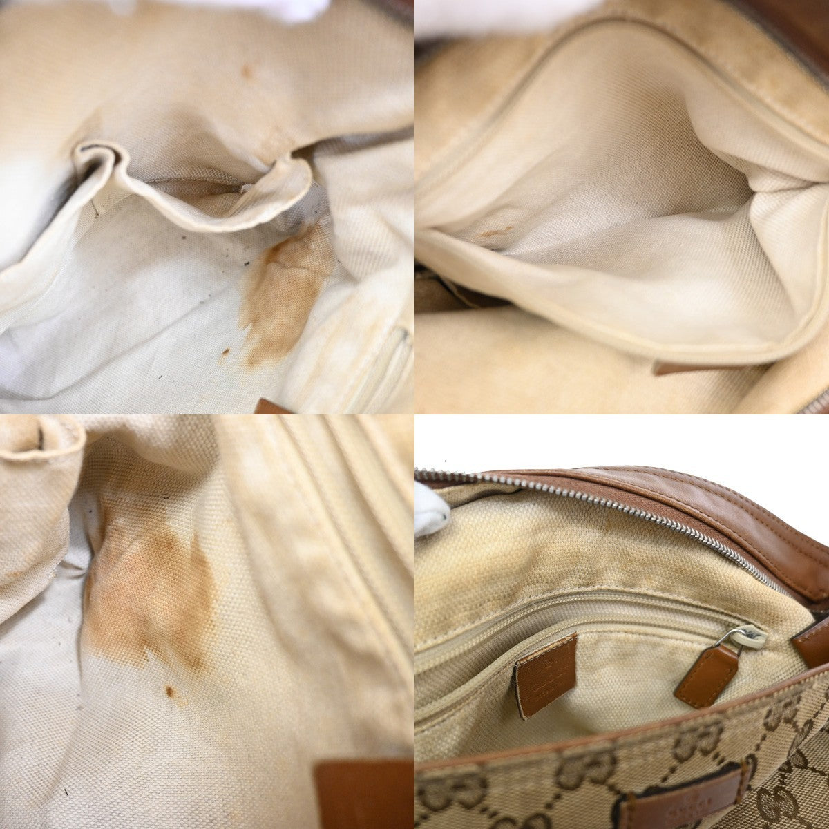 Gucci Web Loop Shoulder Bag GG Canvas, BROWN, CANVAS, Shoulder bag