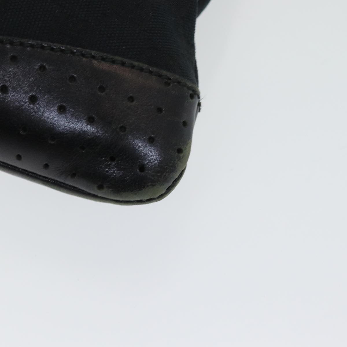 Gucci Zip Messenger Bag GG Canvas with Perforated Leather, BLACK, CANVAS, Crossbody bag