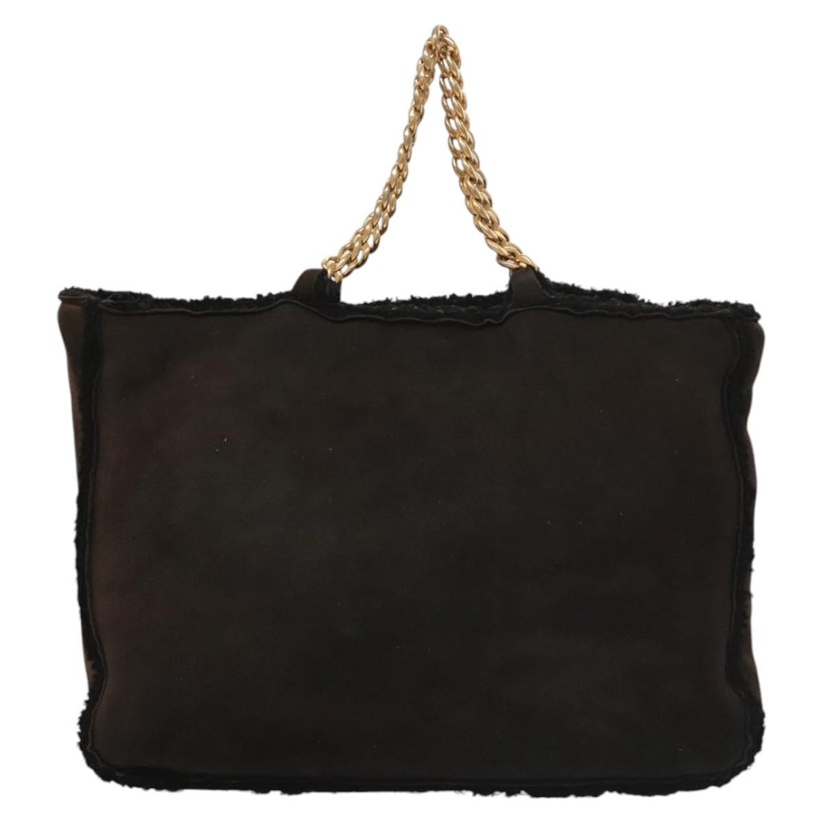 Chanel Chain Handle Bag Leather, BROWN, LEATHER, Tote bag
