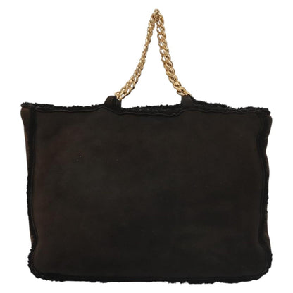 Chanel Chain Handle Bag Leather, BROWN, LEATHER, Tote bag