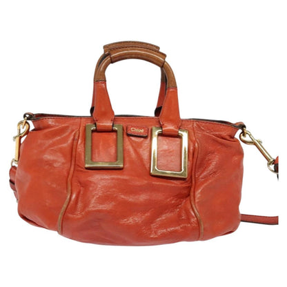 Chloe Ethel Handbag Leather, ORANGE, LEATHER, Handbag