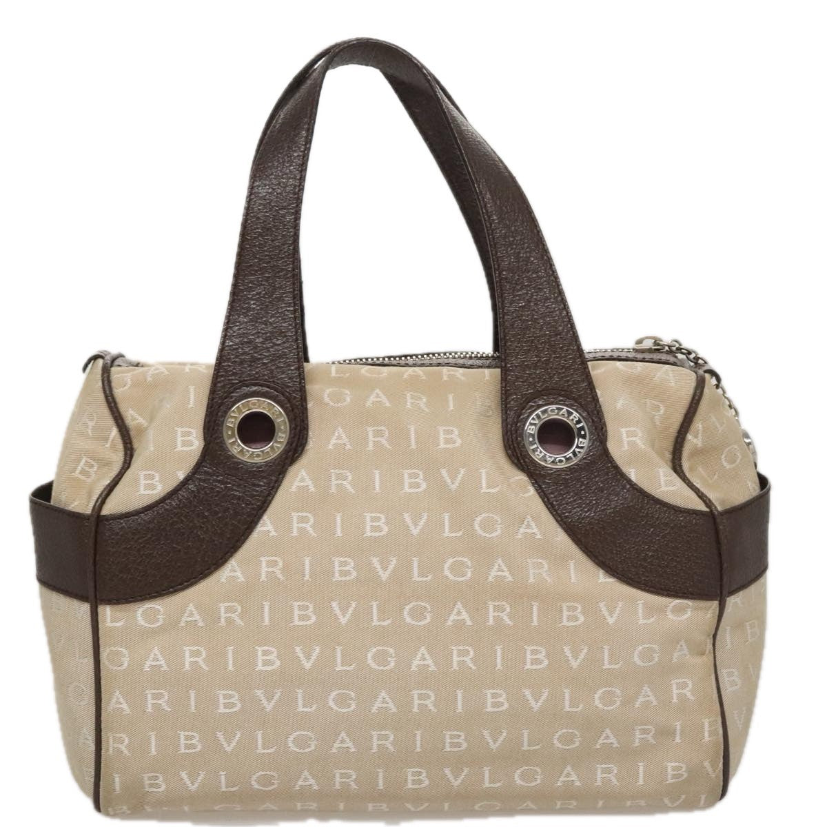 Bvlgari B.Zero1 Logomania Bag Canvas with Leather, BEIGE, CANVAS, Handbag