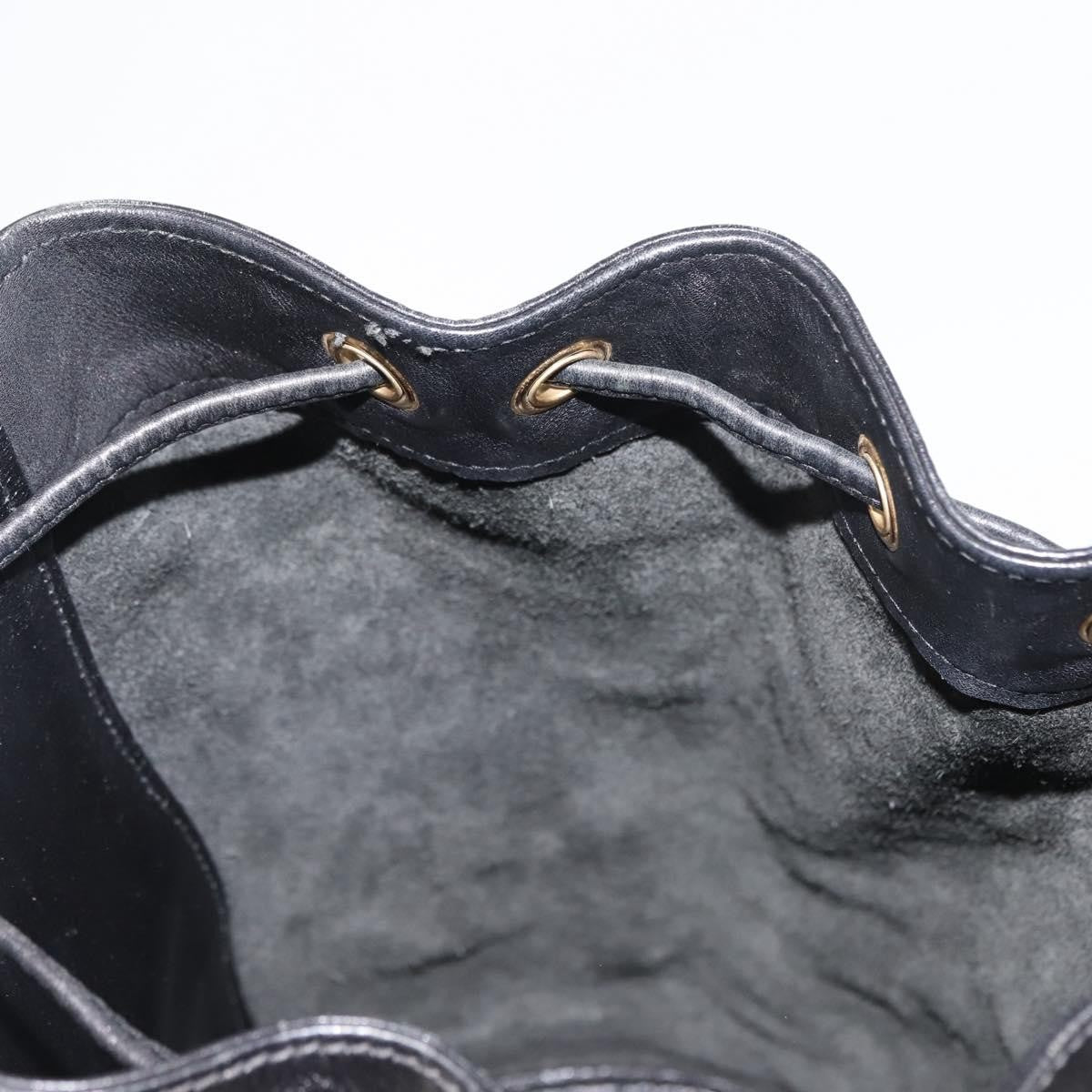 Gucci Vintage Bamboo Sling Backpack Leather, BLACK, LEATHER, Backpack