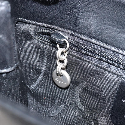 Salvatore Ferragamo Vala Shoulder Bag Leather, BLACK, LEATHER, Tote bag