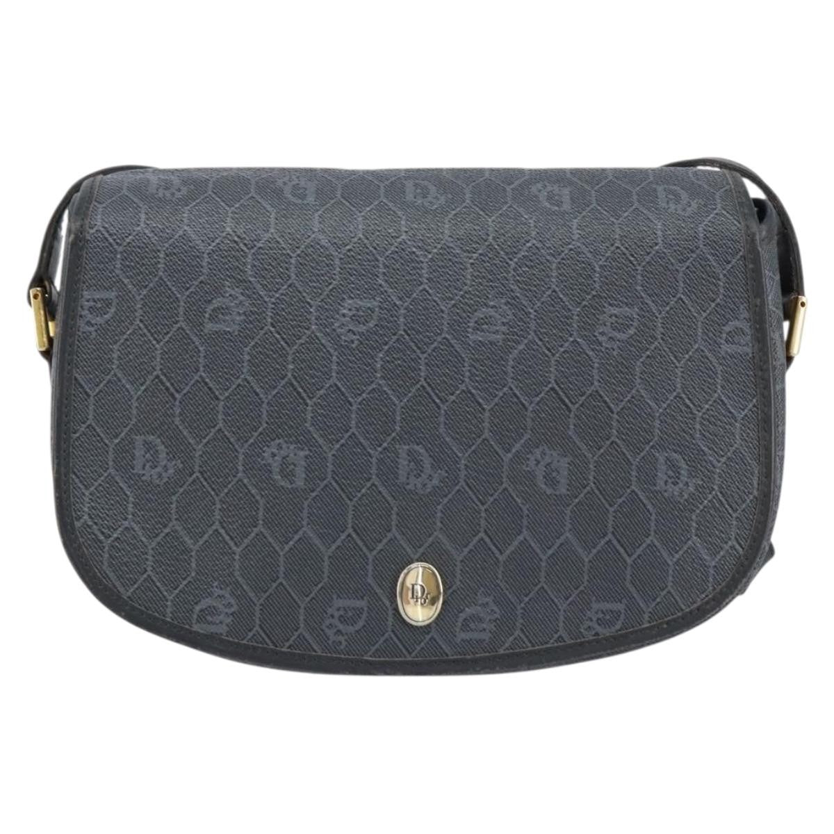 Christian Dior Vintage Honeycomb Shoulder Bag Canvas, BLACK, CANVAS, Shoulder bag