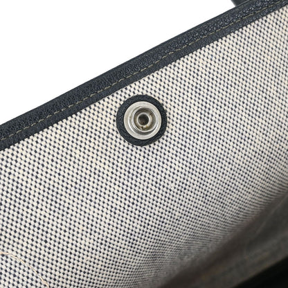 Hermes Garden Party Tote Canvas and Leather, GRAY, CANVAS, Tote bag