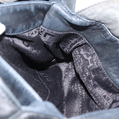 Chanel Vintage Chain Around Shoulder Bag Leather, BLACK, LEATHER, Shoulder bag