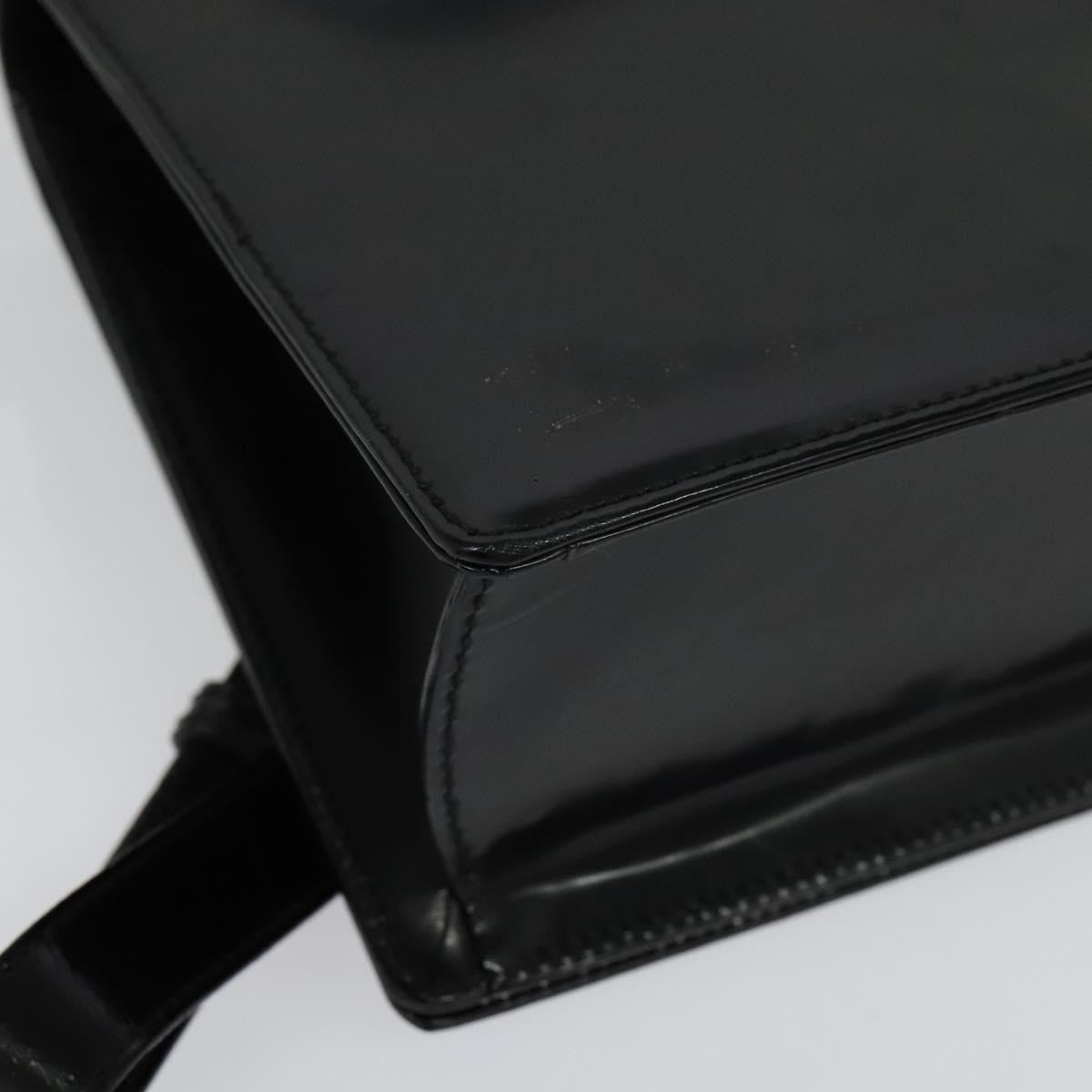 Salvatore Ferragamo Gancini Shoulder Bag Patent Leather, BLACK, PATENT_LEATHER, Shoulder bag