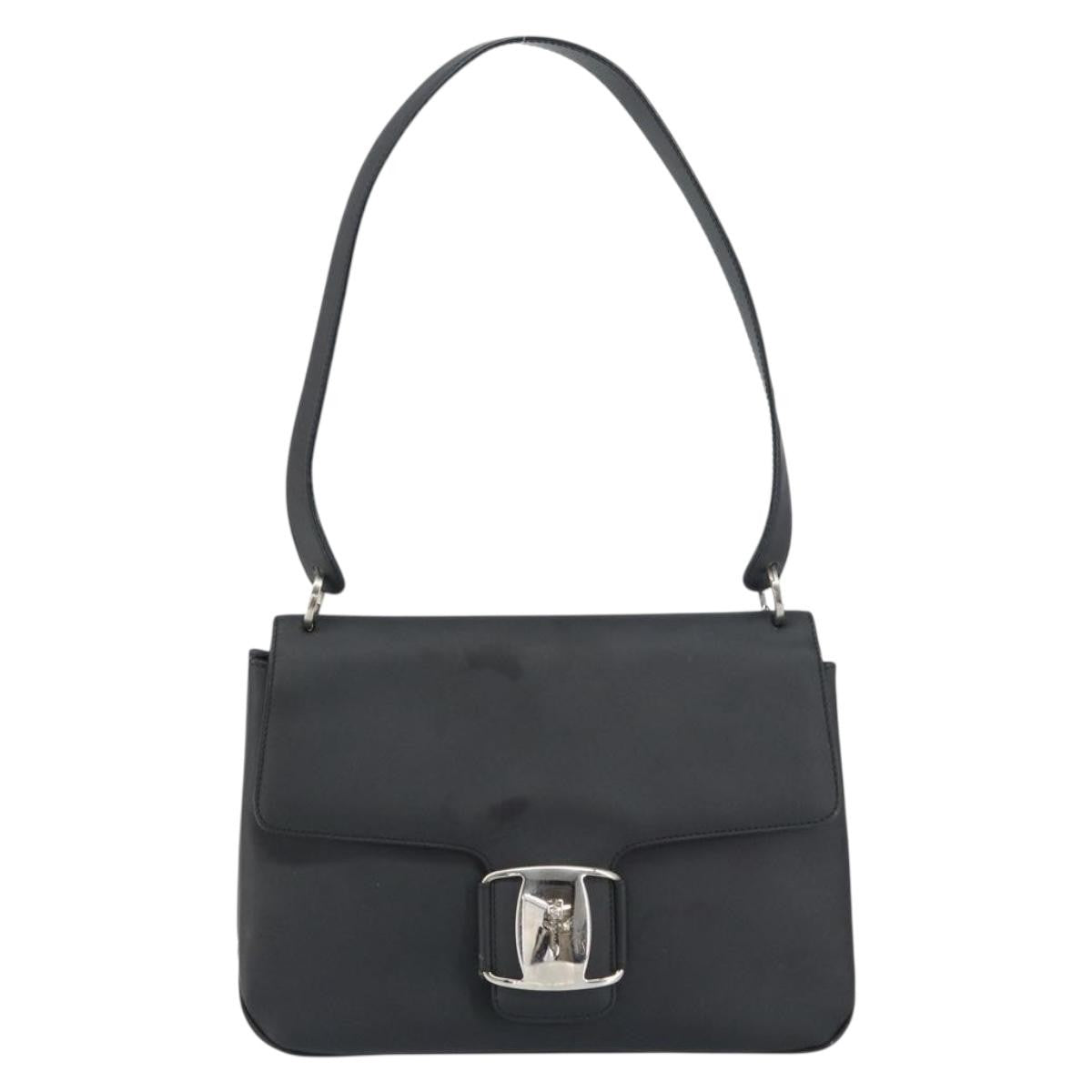 Salvatore Ferragamo Vala Shoulder Bag Patent Leather, BLACK, PATENT_LEATHER, Shoulder bag