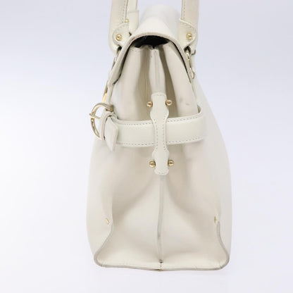 Salvatore Ferragamo Virna Satchel Leather, WHITE, LEATHER, Handbag