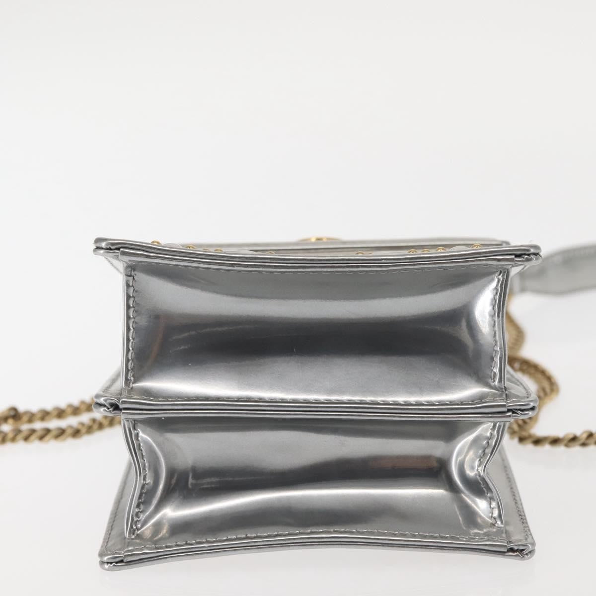 Christian Dior Ultra Matte Diorama Vertical Clutch on Chain Studded Leather, SILVER, PATENT_LEATHER, Clutche & pouche