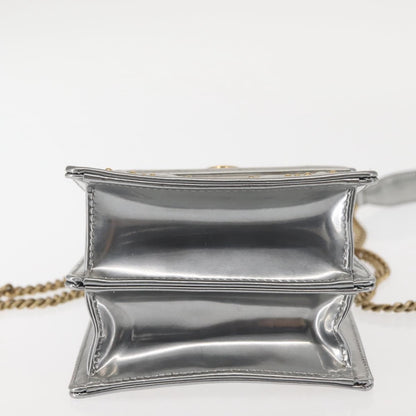 Christian Dior Ultra Matte Diorama Vertical Clutch on Chain Studded Leather, SILVER, PATENT_LEATHER, Clutche & pouche