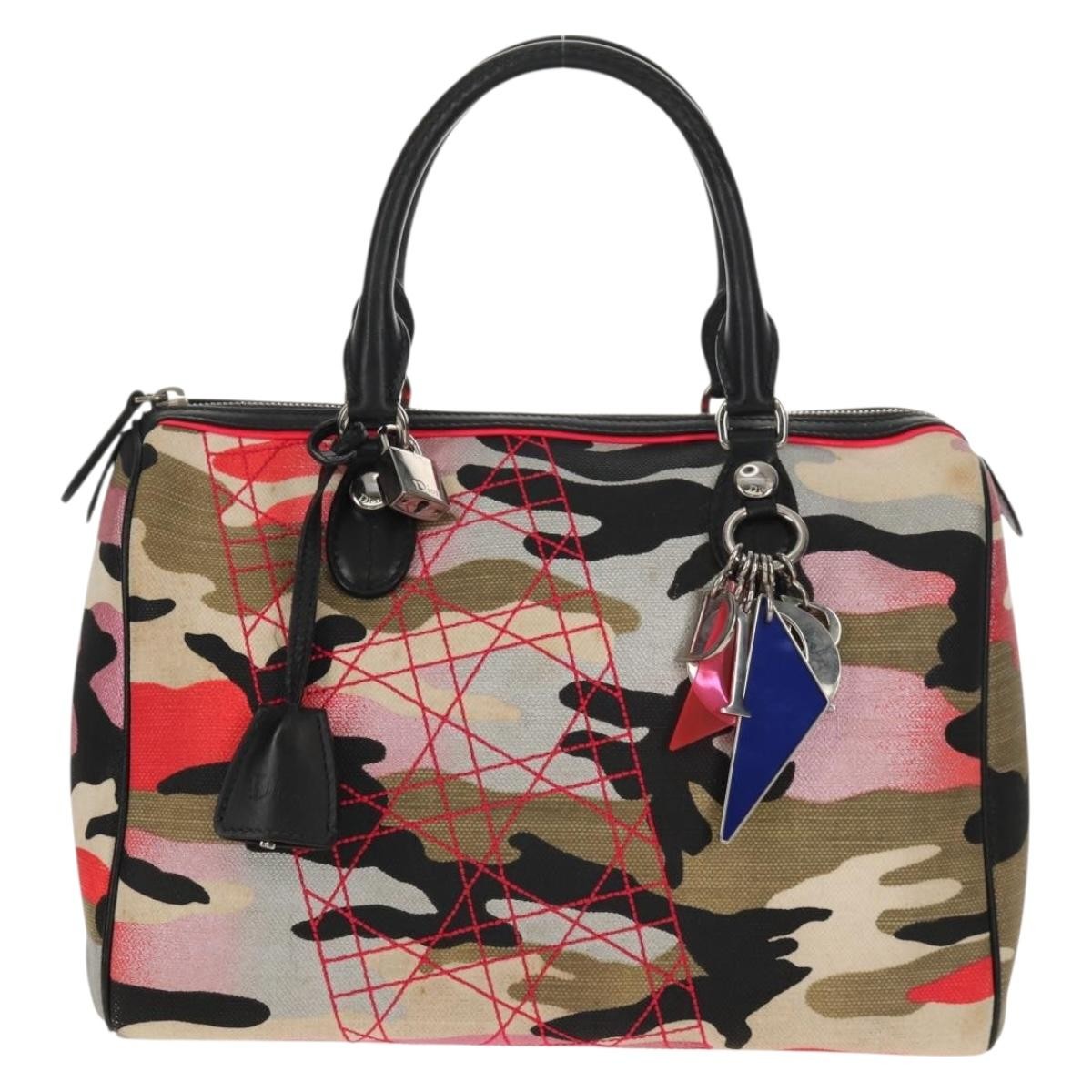 Christian Dior Polochon Satchel Limited Edition Anselm Reyle Camouflage Canvas, MULTICOLOUR, CANVAS, Travel bag