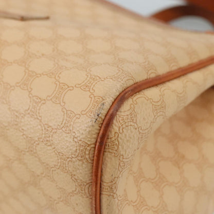 Celine Vintage Macadam Handbag Macadam, "Beige,Brown,Gold", PVC,Leather,Canvas, Handbag