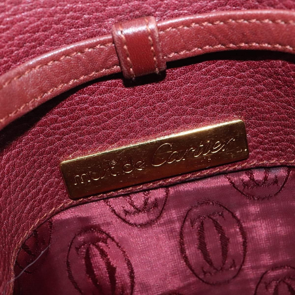 cartier Must de Cartier Shoulder Bag Leather, BURGUNDY, LEATHER, Shoulder bag