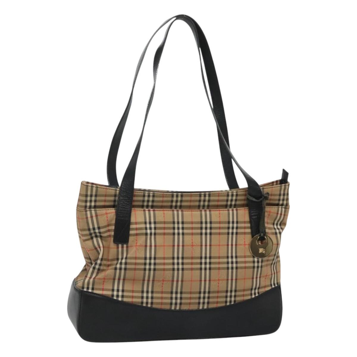 Burberry Nova Check Tote Canvas and Leather, BEIGE, CANVAS, Tote bag
