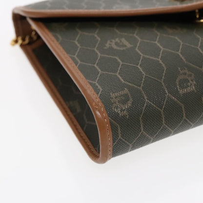 Christian Dior Vintage Honeycomb chain Canvas, KHAKI, CANVAS, Shoulder bag