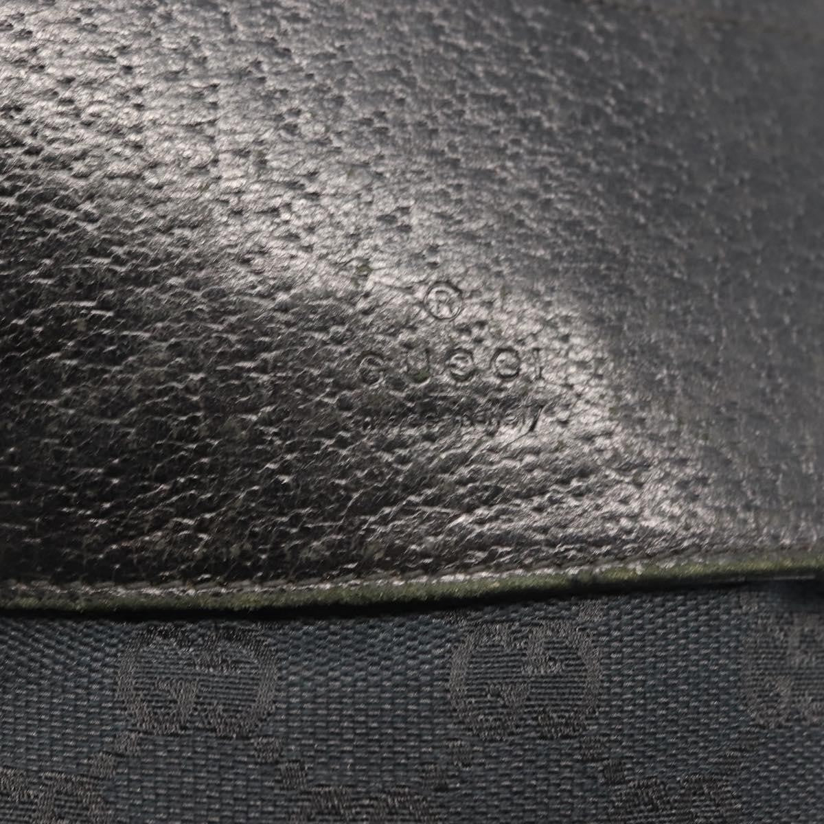 Gucci Vintage Double Belt Bag GG Canvas with Leather, BLACK, CANVAS, Shoulder bag