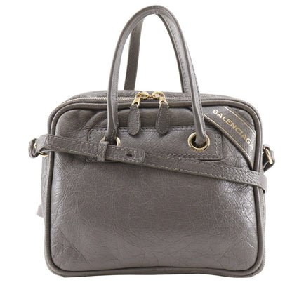 Balenciaga Blanket Square Bag Leather, GRAY, LEATHER, Handbag
