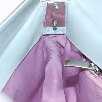 Salvatore Ferragamo Gancini Shoulder Bag Leather, BLUE, LEATHER, Shoulder bag