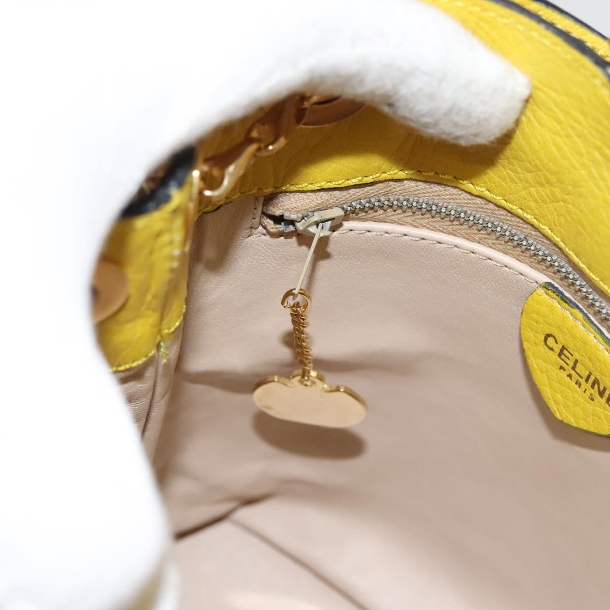 Celine Shoulder Bag Leather, YELLOW, LEATHER, Shoulder bag