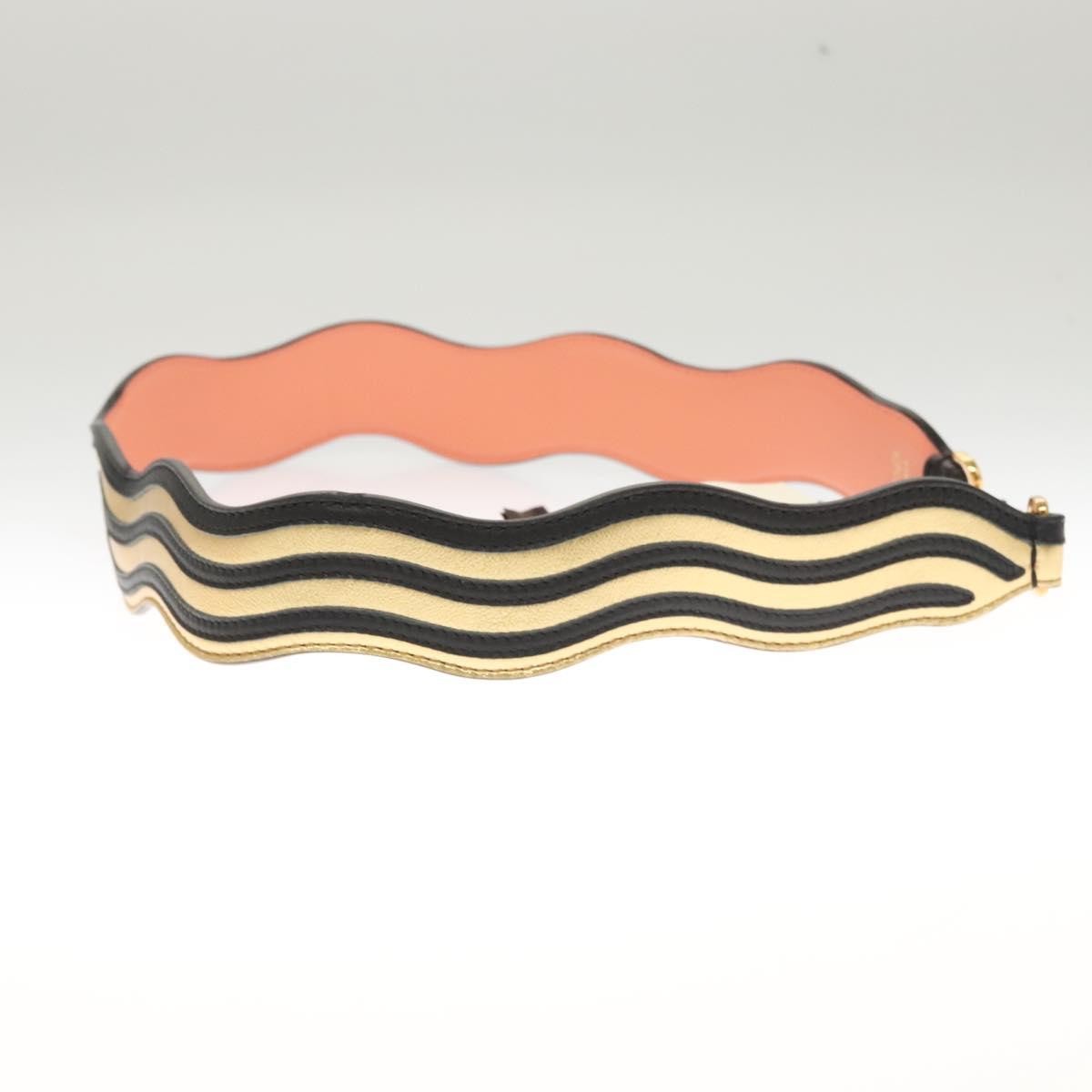 Fendi Zig Zag Shoulder Strap Leather, GOLD, LEATHER, Straps