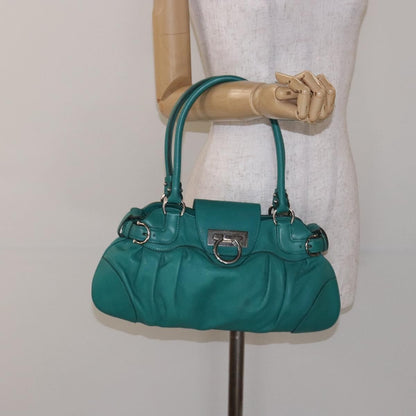 Salvatore Ferragamo Marisa Satchel Leather, GREEN, LEATHER, Handbag
