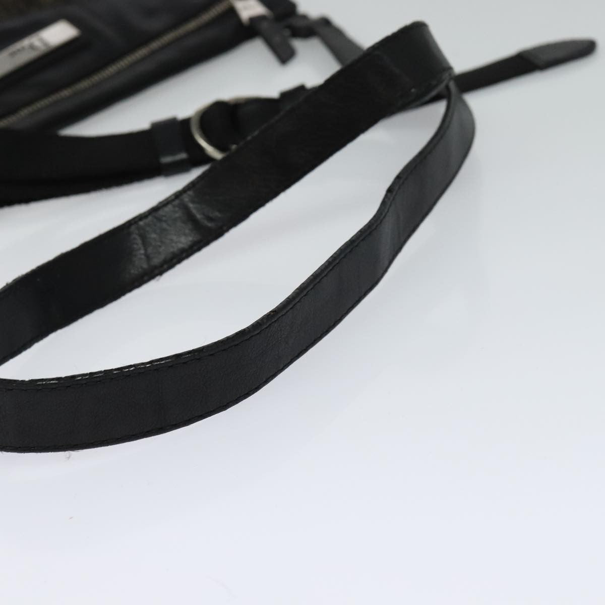 Christian Dior Vintage Street Chic Shoulder Handbag Diorissimo Canvas with Leather, BLACK, CANVAS, Shoulder bag