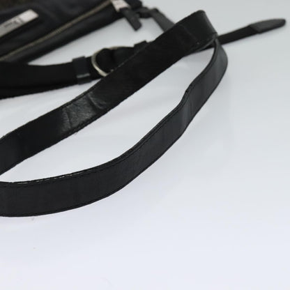 Christian Dior Vintage Street Chic Shoulder Handbag Diorissimo Canvas with Leather, BLACK, CANVAS, Shoulder bag