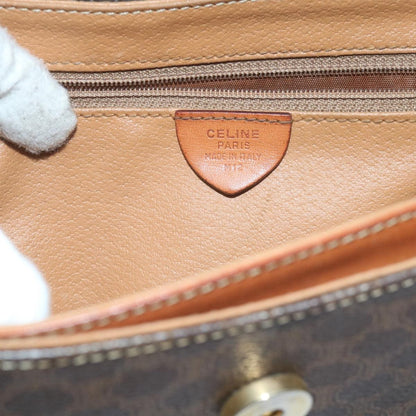 Celine Vintage Macadam Shoulder Bag Canvas and Leather, BROWN, CANVAS, Shoulder bag