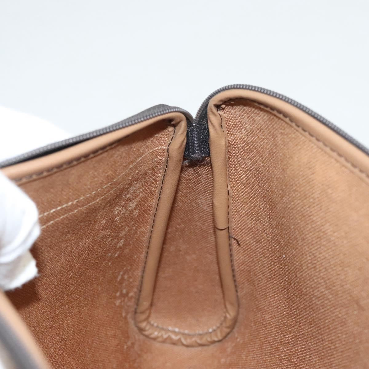 Christian Dior Vintage Honeycomb Zip Pouch Coated Canvas, BLACK, CANVAS, Clutche & pouche