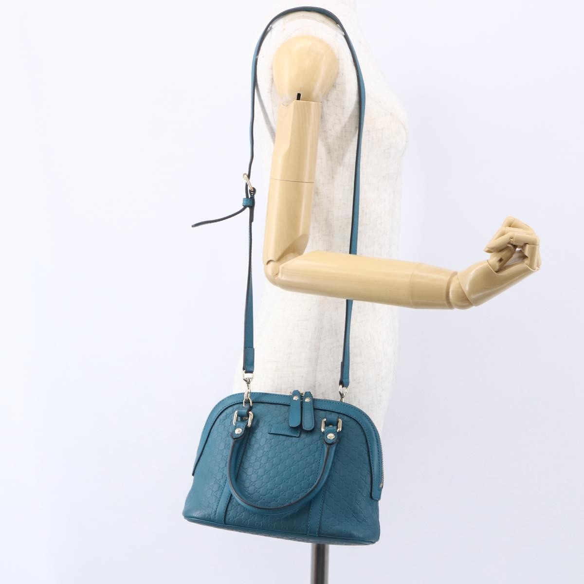 Gucci Convertible Dome Satchel Guccissima Leather, TURQUOISE, LEATHER, Handbag