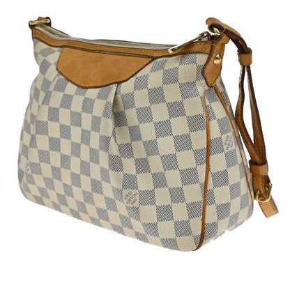 Louis Vuitton Siracusa Handbag Damier, WHITE, CANVAS, Shoulder bag